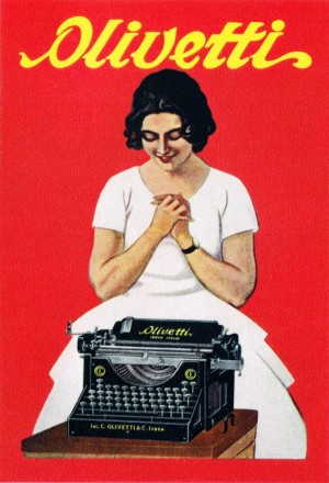 Olivetti writing machine poster
